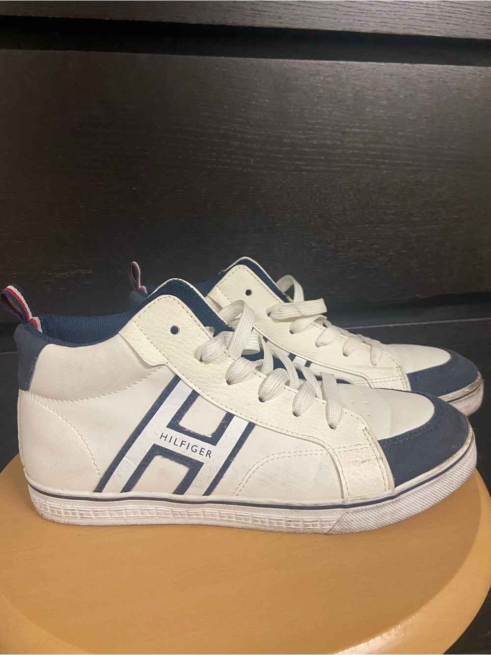 Tommy Hilfiger Kids White & Navy High-Top Sneakers